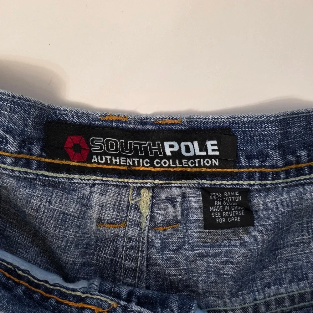VTG Southpole Cargo Denim Jeans Mens 42W X 29L  Blue Baggy Y2K Hip Hop Loose Fit